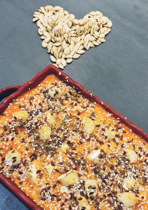 Une photo de Gratin de butternut au chèvre