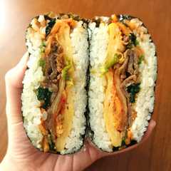 'Gimbap' facile - Sandwich di riso con carne grigliata alla coreana-レシピのメイン写真