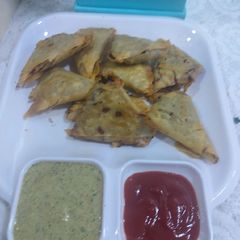Mutton mince samosa A picture of Mutton mince samosa.
