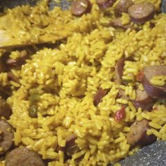 A picture of Yellow Rice and Sausage 2023.