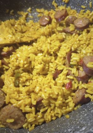 A picture of Yellow Rice and Sausage 2023.