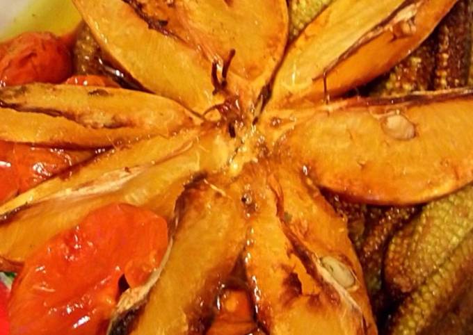 醬醋烤甜橙玉米筍 食譜成品照片