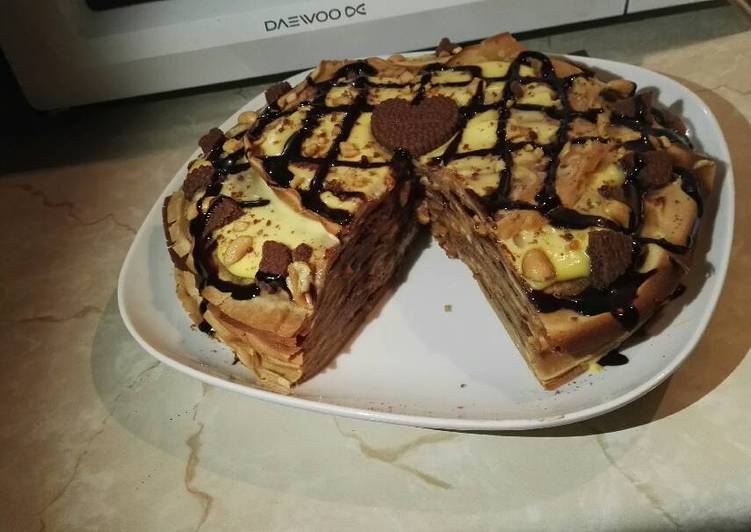 Csokis-mogyorós palacsintatorta