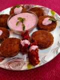 Beetroot Tikki with Beetroot Dip
