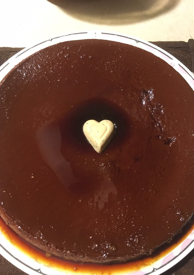 Una foto de Flan de Nutella