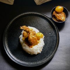 A picture of Murgi’r Lal Jhol - Bengali style.