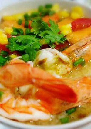 รูปของ ซุปไข่เบากุ้งสดเต็มยศ