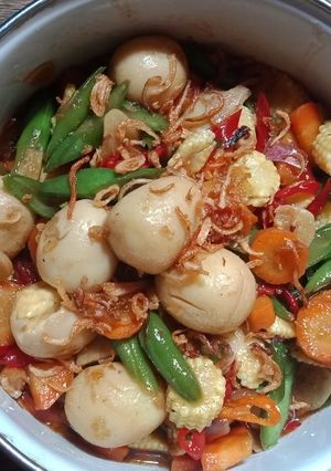 Foto resep Sayur oseng telur puyuh