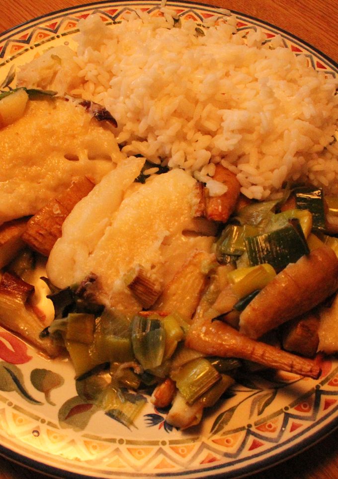 Una foto de Arroz con pescado al horno