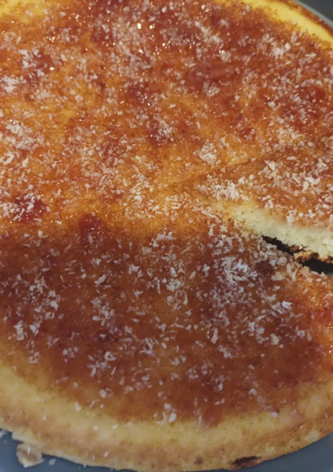 Una foto de Harcha de yogur en sartén