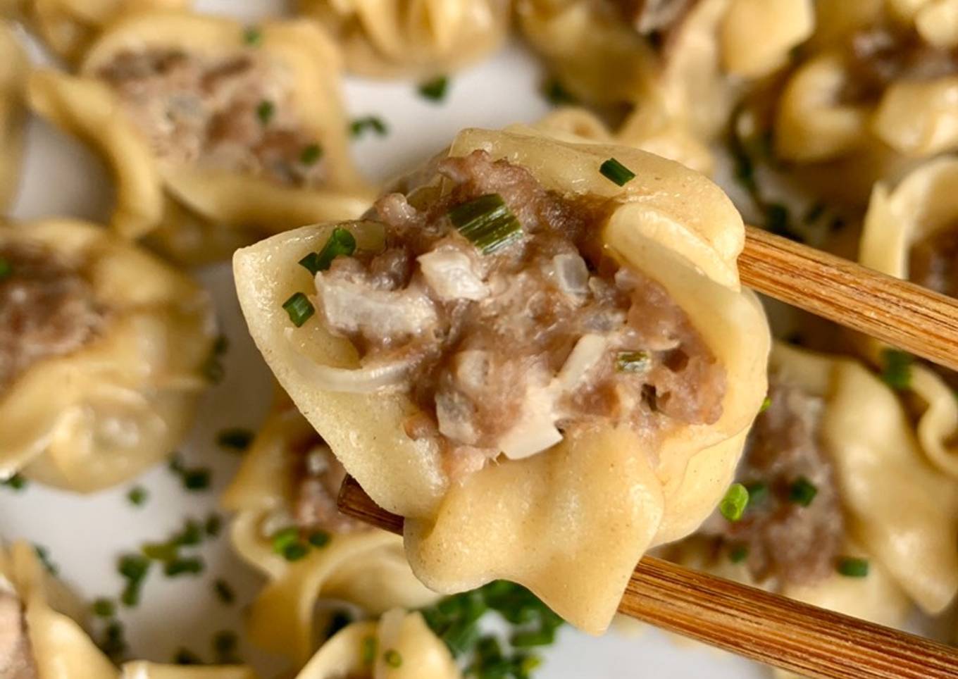 Shaomai de carne picada
