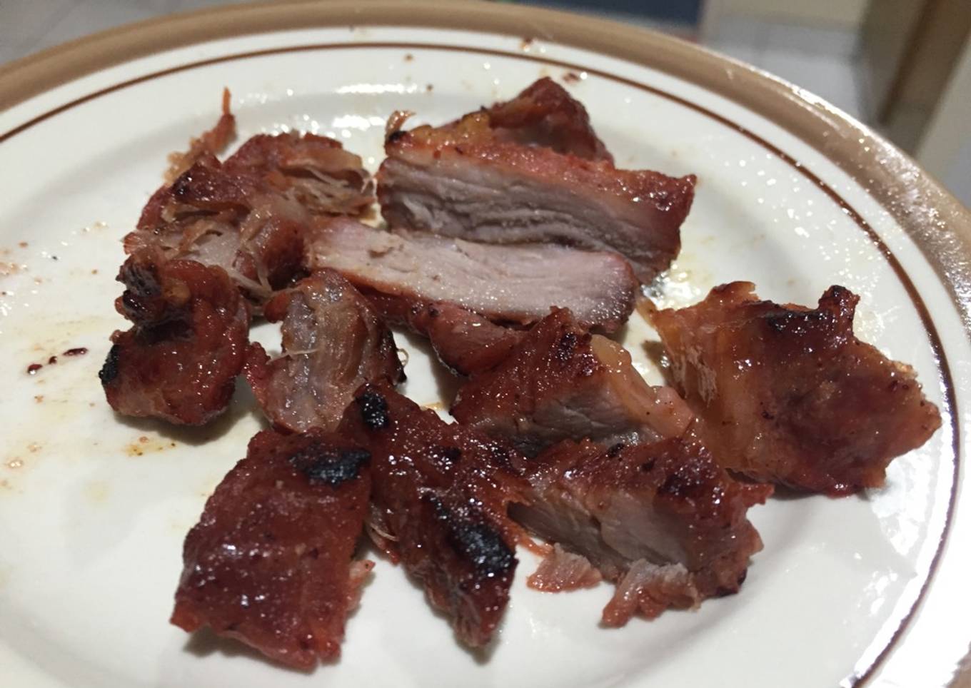Charsiu madu (Babi panggang merah pake madu)