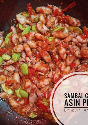 Foto resep Sambal Cumi Asin Pete