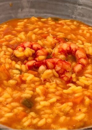 Una foto de Arroz caldoso de carabineros 😍😍