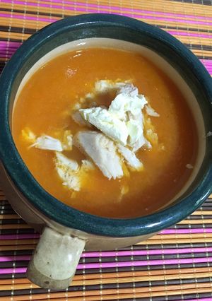 Una foto de Sopa crema de Zapallo al curry - Sin Tacc