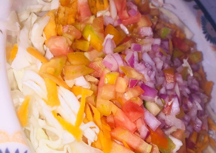 Recipe of Quick Cabbage, carrot, tomato n onion