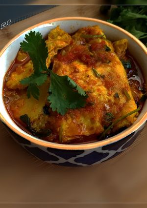 A picture of Bengali Potato Omelette Curry.