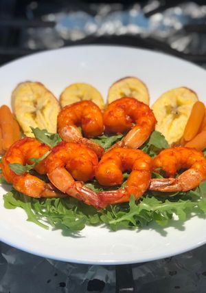 Hình của món Tôm cà ri nướng-Air fryer.