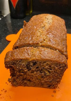 Una foto de Budín de banana y nuez
