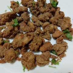 Double breaded Cola chicken popcorn A picture of Double breaded Cola chicken popcorn.