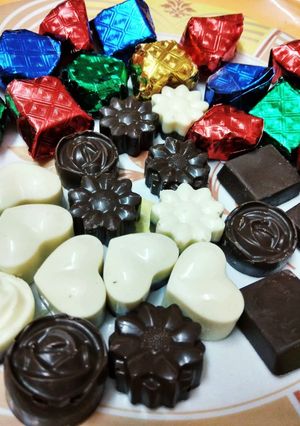 A picture of Homemade chocolates.