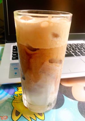 Hình của món Cafe dagona 3 tầng.