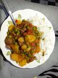 Minji with beef stew