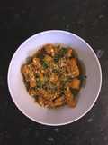 Sweet potato gnocchi w/ garlic and sage sauce & coriander pesto