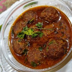 A picture of Soyabean kofte in Indian style.