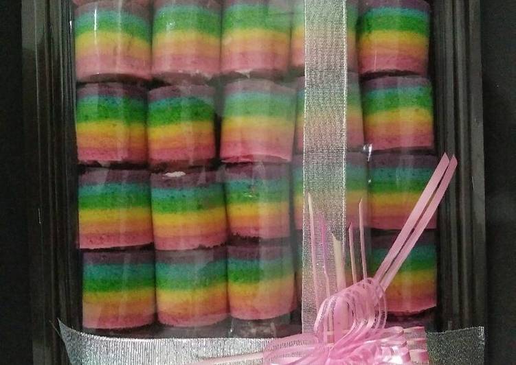 Mini Rainbow Roll Cake