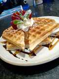 Waffles con dulce de leche