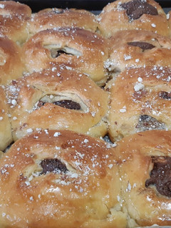 Una foto de Chahhda rellena con chocolate * postre marroquí riquísimo