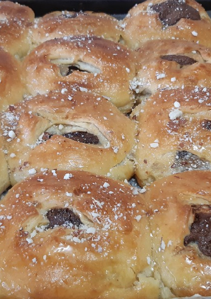 Una foto de Chahhda rellena con chocolate * postre marroquí riquísimo