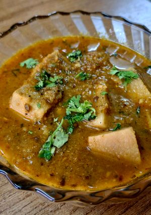 A picture of Elephant foot yam masala.