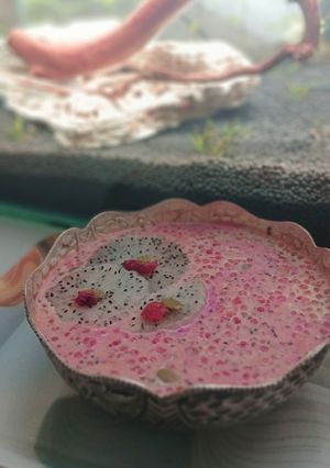 A picture of Tapioca Dragon Fruit Pink Dessert.