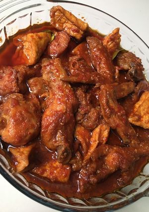 Foto resep Semur ayam tahu pedas