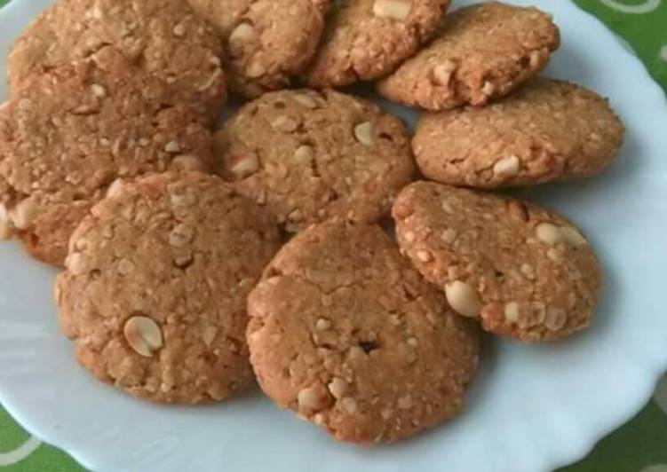 Easiest Way to Make Any-night-of-the-week Whole wheat oats peanut cookies