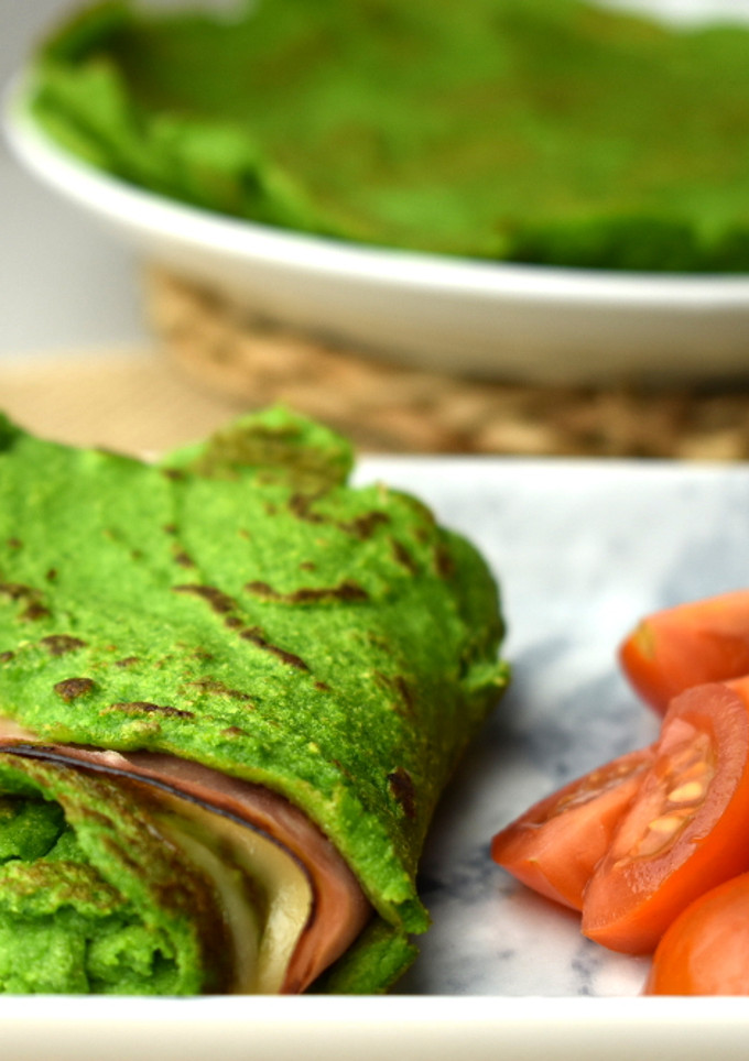 Una foto de Crepes de espinacas sin gluten