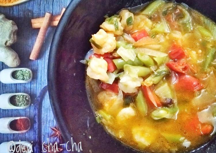 Resep 20). Sup Udang Pedas-Asam (ala anak kos) Anti Gagal