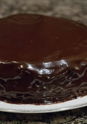A picture of Chocolate layered Crepes Cake.