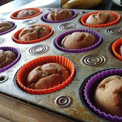 Banana bread muffins A picture of Banana bread muffins.