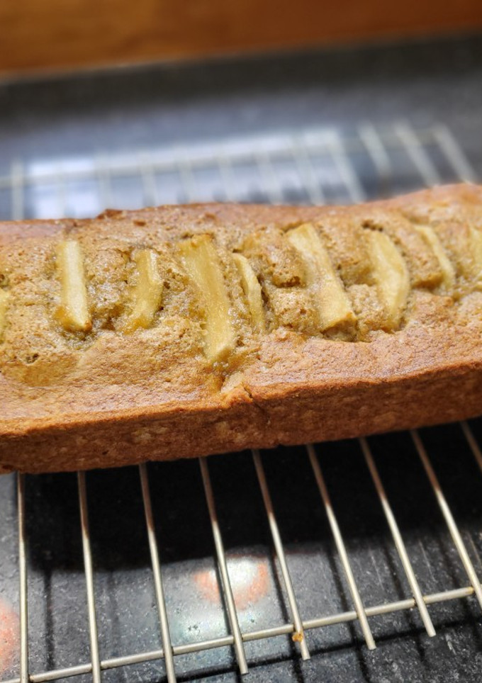 Una foto de Budín de banana y manzana