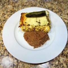 A picture of Enchiladas suizas lasaña.