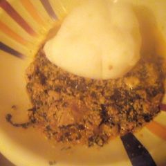 A picture of Tuwon shin kafa and egusi soup #kadunastate.