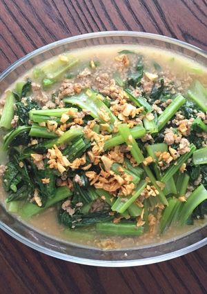 Foto resep Sawi tumis daging giling