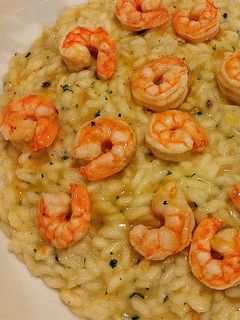 A picture of Citrus Risotto with Shrimp.