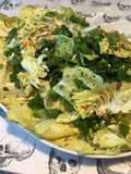 Salade Castelfranco aux tiges d'oignons nouveaux