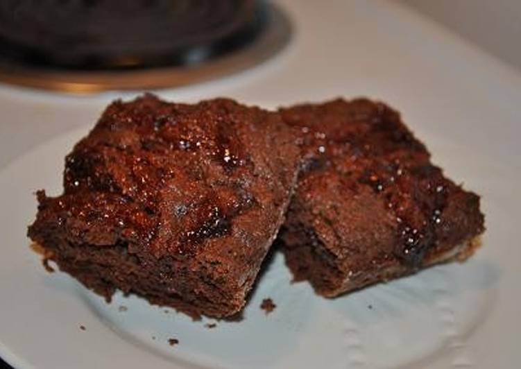 Healthy chocolate jam brownie