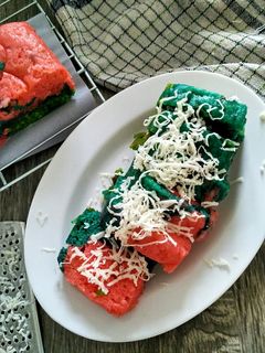 Foto resep Brownies Kukus Nutricake Cheese Rainbow