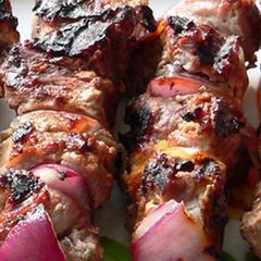 A picture of Eastern Pomegranate Lamb Kabobs.